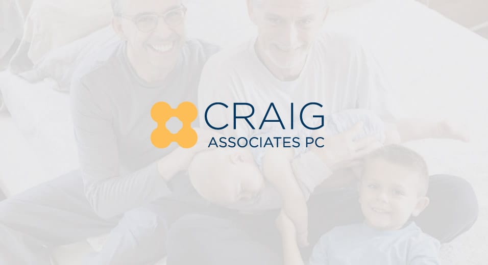 Craig Associates PC logo over smiling family