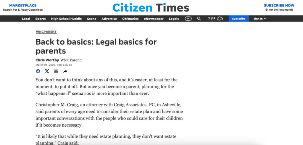 Citizen Times Back to basics: Legal basics for parents