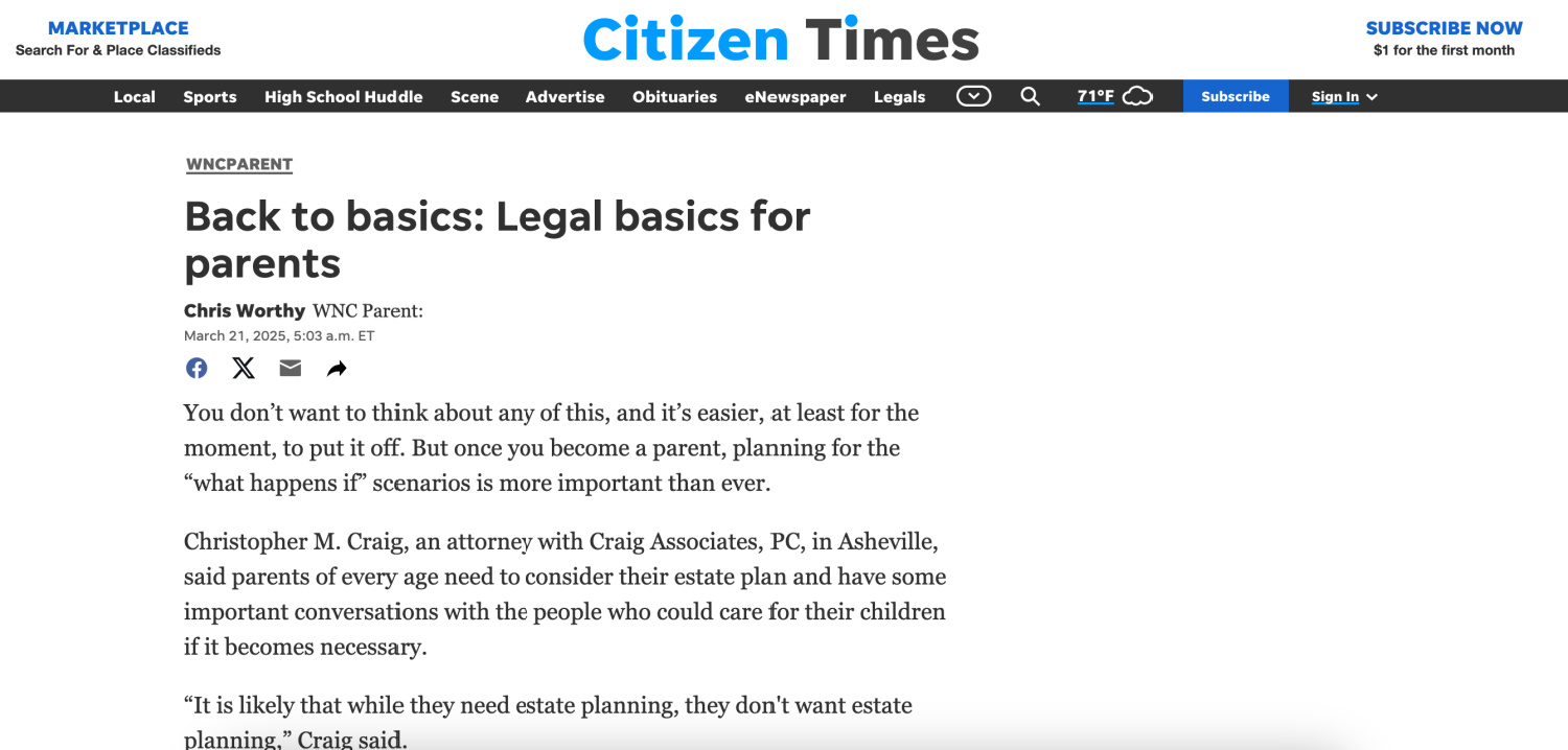 Citizen Times Back to basics: Legal basics for parents